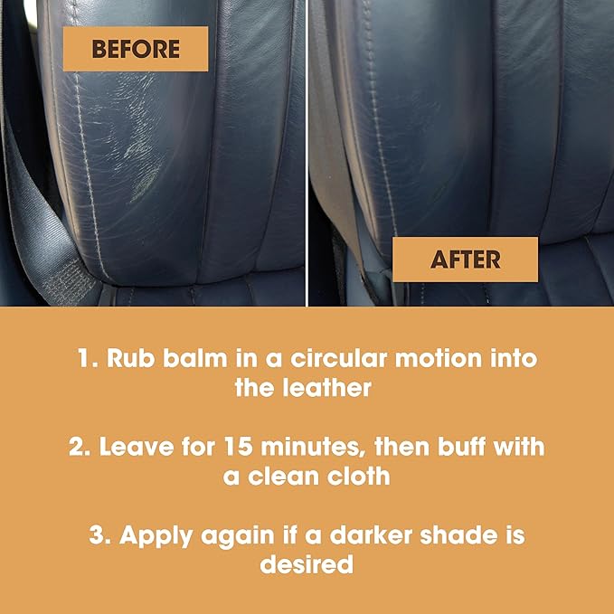The Original Leather Recoloring Balm by Furniture Clinic - Dark Grey Leather Dye for Furniture, Couches & Car Seats - Restore Scratched, Faded, & Damaged Surfaces