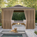 Waterproof Outdoor Curtain W105 x L95 - Grommet Top Sunlight Blocking Window Treatment Drapes Blackout Curtains for Home Bedroom Living Room Outdoor Patio Porch Pergola Cabana Gazebo (Camel Brown)