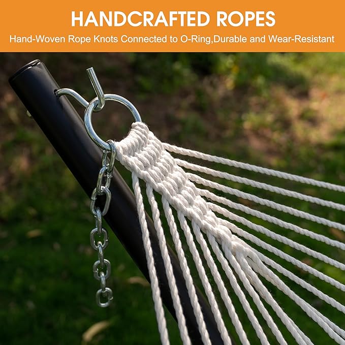 Lazy Daze Hammocks Quick Dry Hammock with Spreader Bar Textliene Fabric Double 2 Person Hammock with Chains Outdoor Patio Poolside Backyard Beach 450 lbs Capacity, Four Leaf Clover