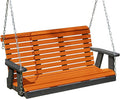 Poly Lumber Wood 5FT Porch Swing Amish Craftsmandship Made in USA HDPE with No wood fibers and 1000 lbs Limit. Stainless Steel Hardware.Signature Rollback design for Patio Outdoor Backyard Garden Park