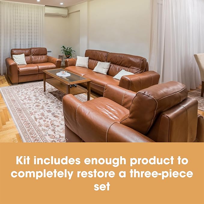 Furniture Clinic Leather Complete Restoration Kit | with Leather Recoloring Balm, Cleaner, 2-in-1 Protection Cream & Conditioner, Sponge, and Cloth | Repair Kit for Furniture (Pine Green)
