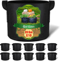 Gardzen 10-Pack 20 Gallon Grow Bags, Aeration Fabric Pots with Handles