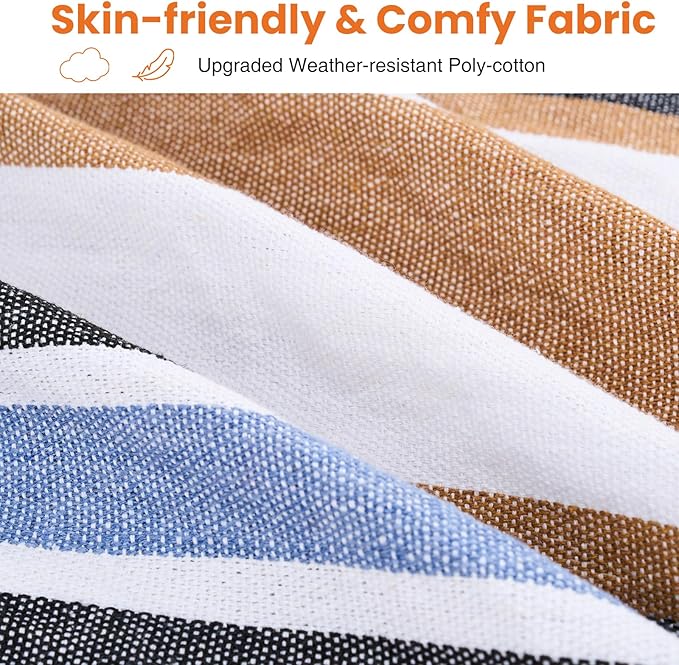 Sweetcrispy Double Hammock with Space Saving Steel Stand Heavy Duty 2 Person Standing Hammocks 450lb Capacity for Outside Garden Yard with Portable Carrying Bag, White