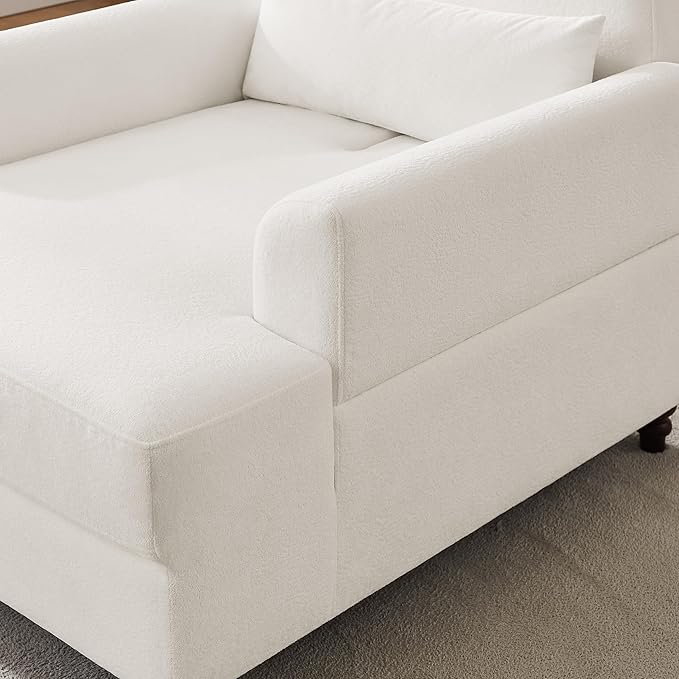 Chaise Lounge Chair Indoor Set of 2, Oversized Accent Chair for Living Room with Adjustable Backrest, Upholstered Mid-Century Reading Armchair for Adults, Comfy Modern Single Sofa Chair for Bedroom