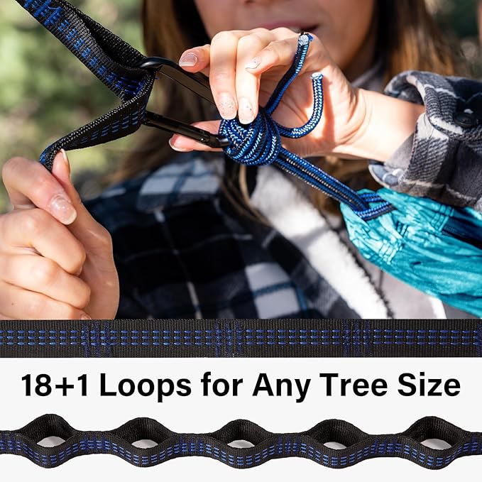 Kootek Camping Hammock, Portable Hammocks with Tree Straps & Attached Carry Bag, Camping Essentials Gear, Perfect for Outside Indoor Hiking Beach Backpack Travel