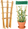 Bamboo Trellis, 12pack 16 Inch Small Plant Wood Bamboo Trellis for Climbing Plants Indoor Potted Plants