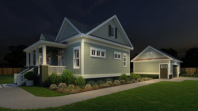 Lithonia Lighting HomeGuard 3-Light LED Outdoor Flood Lights, Outdoor LED Lights, Dusk to Dawn Sensor, Adjustable Lumens, Selectable Color, Round Heads, Dark Bronze (HGX LED 3RH ALO SWW2 120 PE DDB)