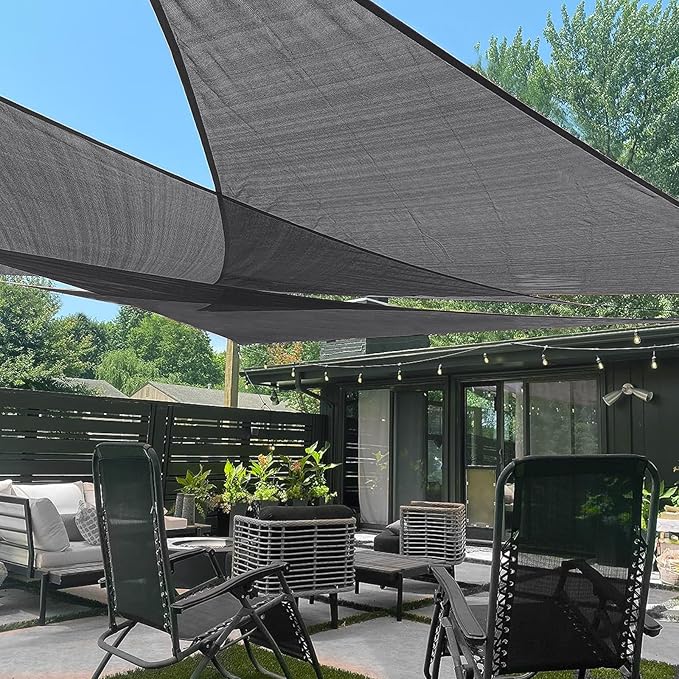 LOVE STORY Custom Size 7'x8'x10.6' Dark Grey Sun Shade Sail Right Triangle Sunshade Fabric Awning Canopy for Patio Backyard Carport Pergola (Customized)