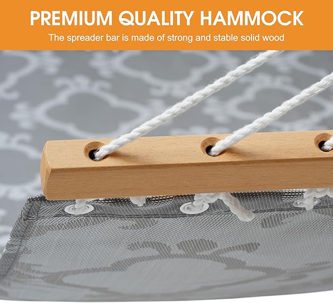 Lazy Daze Hammocks Quick Dry Hammock with Spreader Bar Textliene Fabric Double 2 Person Hammock with Chains Outdoor Patio Poolside Backyard Beach 450 lbs Capacity, Four Leaf Clover