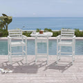 Patio Bar Table,Adirondack Chairs and Table 3 Pieces Set, Bar Height Chairs Set of 2 and Bar Table, Outdoor Bar Stools Set,Weather-Resistant Outdoor Furniture for Deck, Balcony, Poolside Easy Assembly