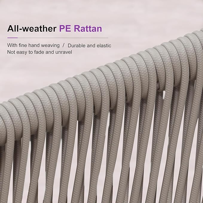 PURPLE LEAF 11 Pieces Outdoor Dining Set Patio Extended Upgrade Table and Chairs Set Aluminum Wicker Rattan Patio Furniture Set for Lawn Garden Backyard Champagne