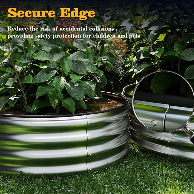 Galvanized Metal Planter Raised Garden Bed Kit for Gardening Outdoor Garden Box Raised Flower Bed 2PC Blue 3X3X1FT