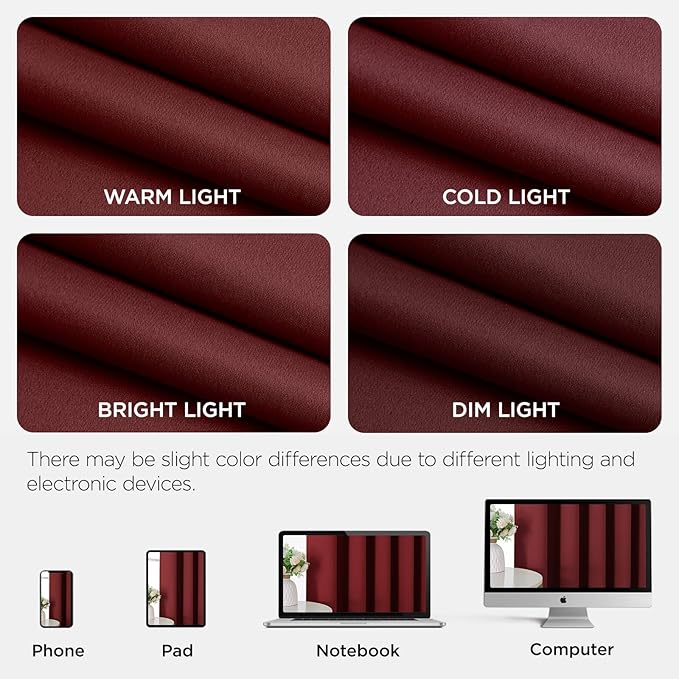 Joydeco Blackout Door Curtain for Doorway Privacy 72 Inches Long, Grommet Closet Curtain for Open Closet, Room Divider for Bedroom Living Room (Burgundy Red, 52Wx72L, 1 Panel)