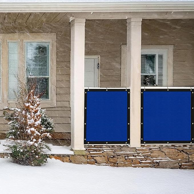 UPGRADE Privacy Screen 4' x 50' Fence Commercial Shade Cover with Brass Grommets Heavy Duty Perfect for Outdoor Back Yard, Blue, Customizable
