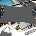 Upgraded with High-Strength Steel Cable Edges 20' x 24' Sun Shade Sail Dark Grey Rectangle, Heavy Duty UV Blockage Outdoor Cover with Steel Wire Edges for Patio Garden