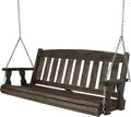 Amish Casual Heavy Duty 800 Lb Mission Treated Porch Swing with Hanging Chains (5 Foot, Dark Walnut Stain)