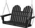 POLYWOOD® Vineyard Adirondack Chair Wood Swing, Black - Wooden Porch Swings Outdoor for Two