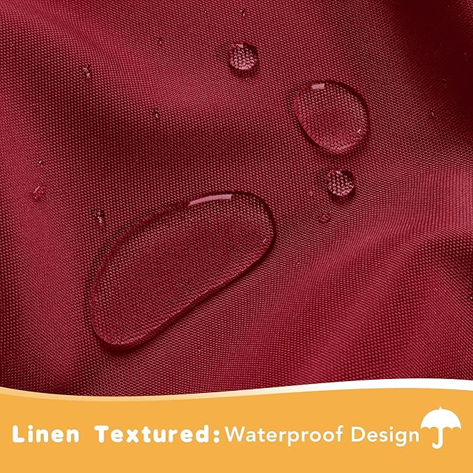 HolidayIdeas Red Outdoor Curtains for Patio Waterproof, 2 Panels - 54 x 95 Inch - Privacy Protection & Light Filtering Curtains Grommet Outside Curtains for Porch, Gazebo, Pergola, Backyard