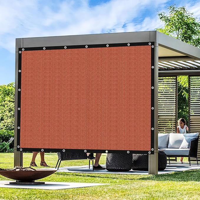 Artpuch 90% Sun Shade Cloth, 4 x 9 FT Pergola Shade Cover Canopy with Grommets, Sun Screen Fabric Tarp for Patio, Outdoor, Garden, Backyard, Rust Red
