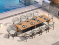 PURPLE LEAF 11 Pieces Outdoor Dining Set Patio Dining Furniture Aluminum Wicker Rattan Outdoor Dining Table and Chairs for Lawn Garden Backyard Brown