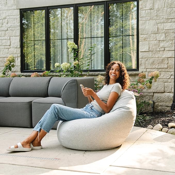 Big Joe Tuffet Weatherproof Bean Bag Chair, Ceramic Intertwist, Durable Weather Resistant Fabric, 2.5 feet Teardrop