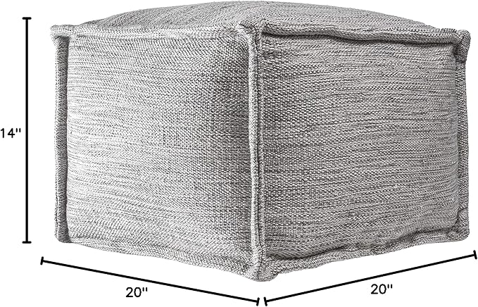 nuLOOM Sofia Casual Solid Indoor/Outdoor Filled Ottoman Pouf 14" x 20" x 20"