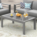 Wisteria Lane Outdoor Furniture Patio Coffee Table, Rectangle Outdoor Coffee Table, All-Weather Patio Metal Coffee Table for Balcony, Garden, Deck, Backyard, Grey