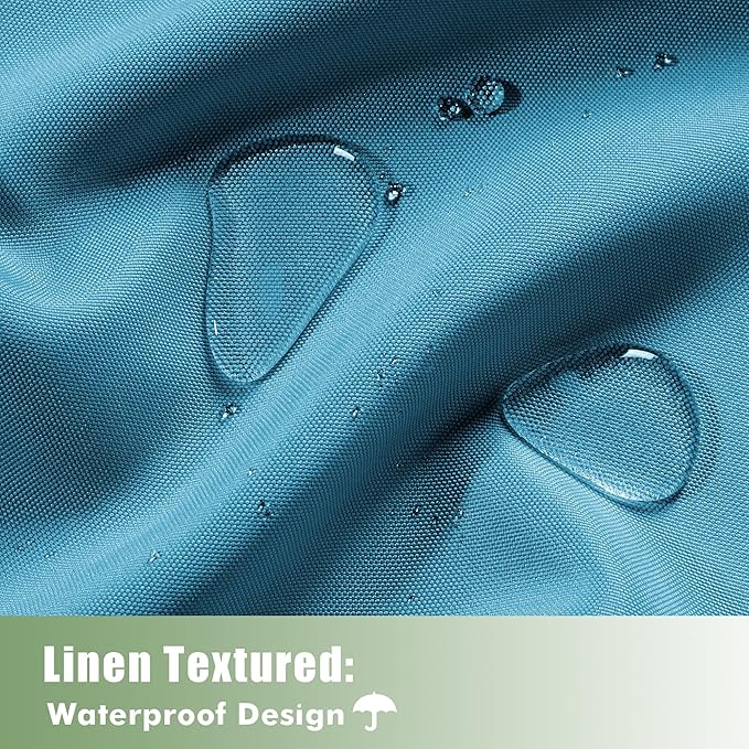 HolidayIdeas Waterproof Outdoor Curtains for Patio, 6 Panels - 54x108 Inches - Weatherproof Privacy Outsides Curtains for Backyard Porch Gazebo, Sunlight & UV Blocking (Teal, Grommet Top)