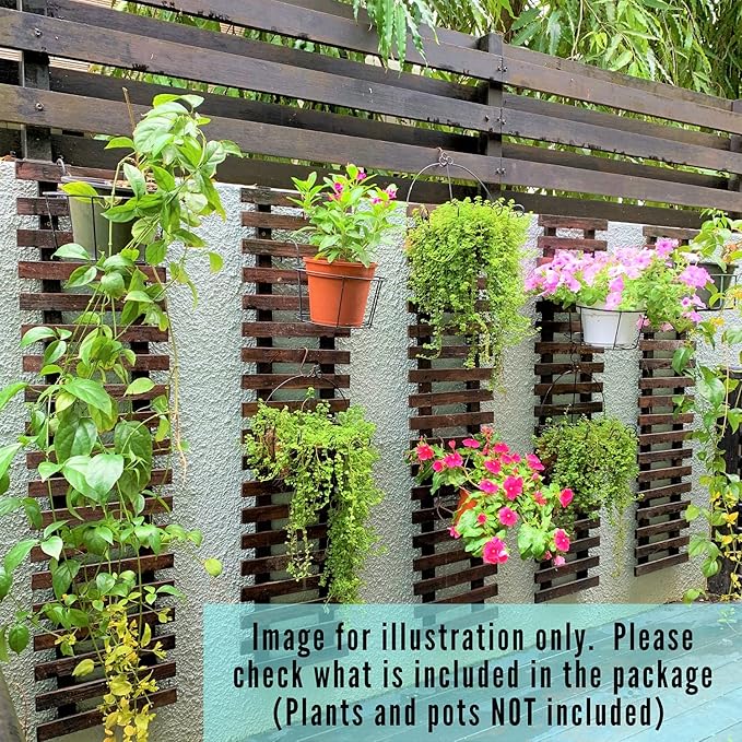 ShopLaLa Wall Planter - 2 Pack Wooden Hanging Planter for Indoor Plants Wall Mount Plant Stand Ladder Outdoor Vertical Garden Unique Live Orchid Planter Holder Display Large Wall Decor 23.6" (60cm)