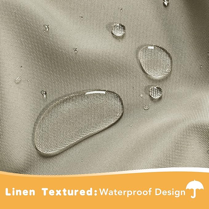 HolidayIdeas Outdoor Curtains for Patio Waterproof, 4 Panels - 54 x 108 Inch - Privacy Protection & Light Filtering Curtains Taupe Grommet Outside Curtains for Porch, Gazebo, Pergola, Backyard