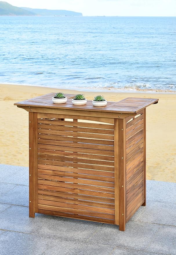 Safavieh Outdoor Collection Monterey Teak Bar Table - Teak Brown
