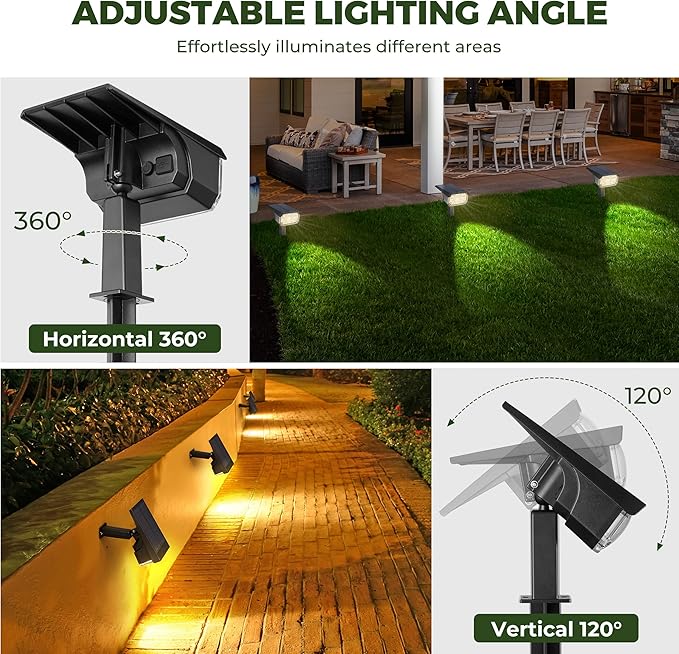 Kingsyard Solar Color Changing Lights 8 Colors, USB & Solar Powered Solar Lights Outdoor Waterproof IP68, Multicolor RGB Outdoor Lights for Garden Yard Landscape Decor, 4 Pack