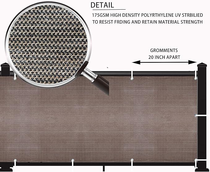 LOVE STORY Balcony Privacy Screen, 2.5'x5' Deck Shield Screen Fence Cover,UV Protection and Weather-Resistant,3 FT Height for Deck, Patio, Backyard, Outdoor Pool, Porch, Railing, Brown