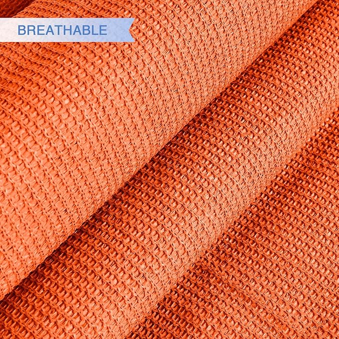 E&K Sunrise 27' x 27' x 27' Sun Shade Sail Triangle Canopy Shade Cover UV Block for Patio Backyard Garden Outdoor (Orange)