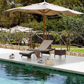 Pamapic Patio Chaise Lounge Set 2 Pieces，Patio Lounge Chair with Adjustable Backrest and Removable Cushion, Outdoor Pool Lounge Chair Set for Patio Poolside Backyard Porch