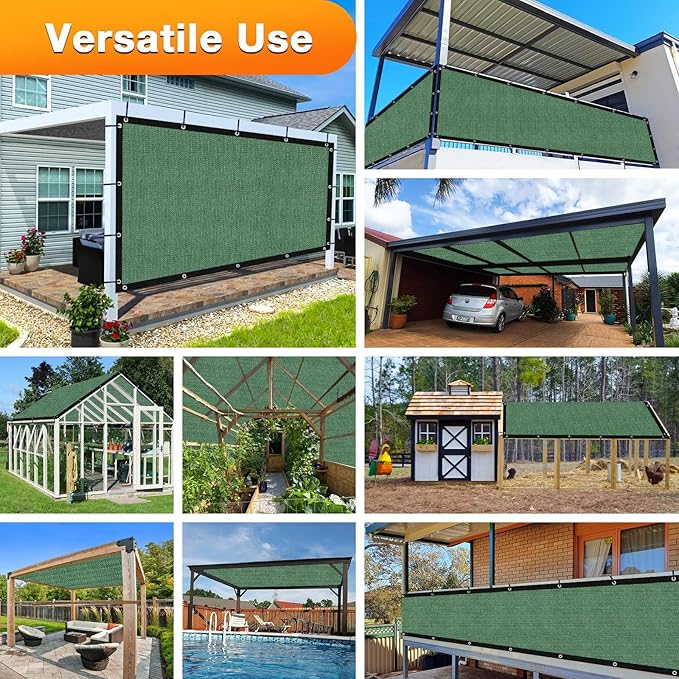 Artpuch Outdoor Pergola Shade Cover 16' X 16' Sun Shade Cloth with Grommets, 90% UV Protection Canopy Patio Privacy Screen (Customized Available) GN107, Green