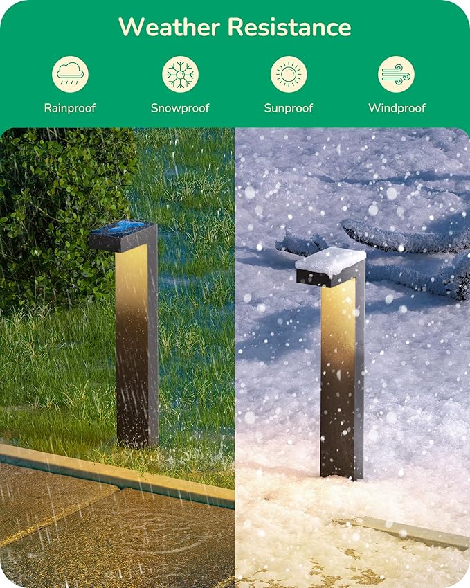 EDISHINE Low Voltage Pathway Lights Wired, 3000K 3.2W 50,000Hrs Waterproof LED Outdoor Landscape Lighting with Connectors, 12V Modern Cast-Aluminum Landscape Path Lights for Walkway Garden, 4 Pack