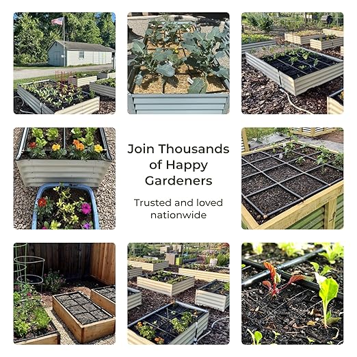 Garden Grid Watering System | Square Foot Gardening Grid & Irrigation in One | Pre-Assembled Watering Grid and Square Foot Garden Style Planting Template | USA-Made Quality | Size: 4x6 – Dims: 44"x66"