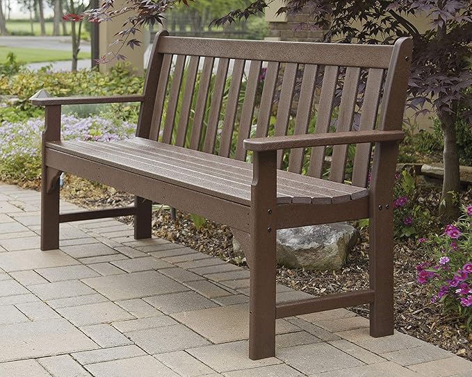 POLYWOOD Vineyard 60" Outdoor Patio Bench, White