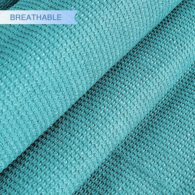 E&K Sunrise 17' x 17' x 17' Sun Shade Sail Triangle Canopy Shade Cover UV Block for Patio Backyard Garden Outdoor (Turquoise)