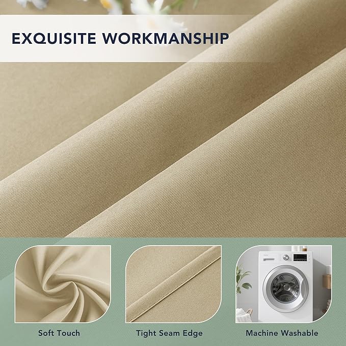 Outdoor Curtains for Patio Waterproof - 6 Panels Privacy Weatherproof Outside Curtains with Grommets for Pergola, Gazebo, Porch, Cabana, Balcony, 54 x 84 Inch, Cream