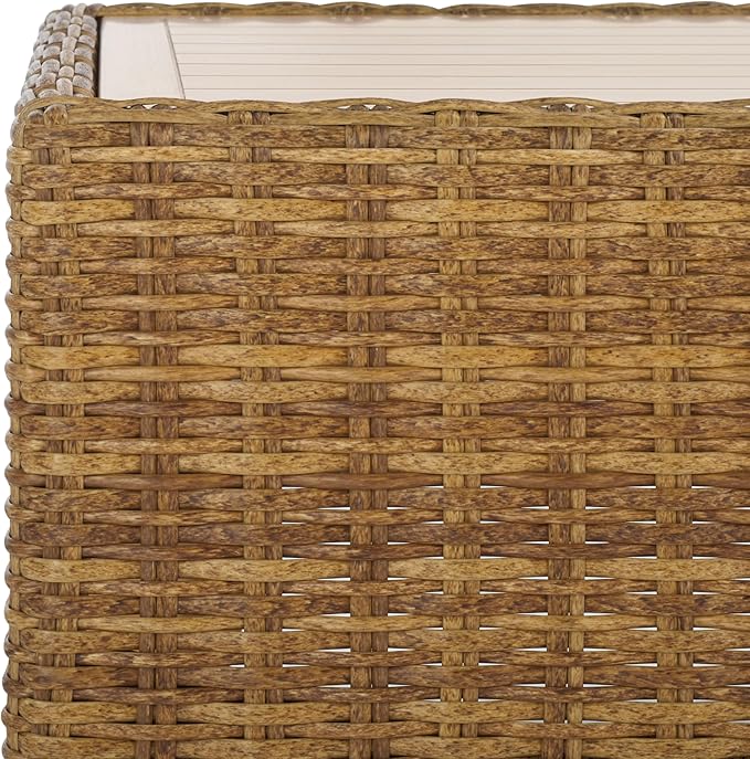 SAFAVIEH Couture Collection Margarita Natural Brown Faux Wicker Rectangle Indoor/Outdoor Coffee Table (Fully Assembled)
