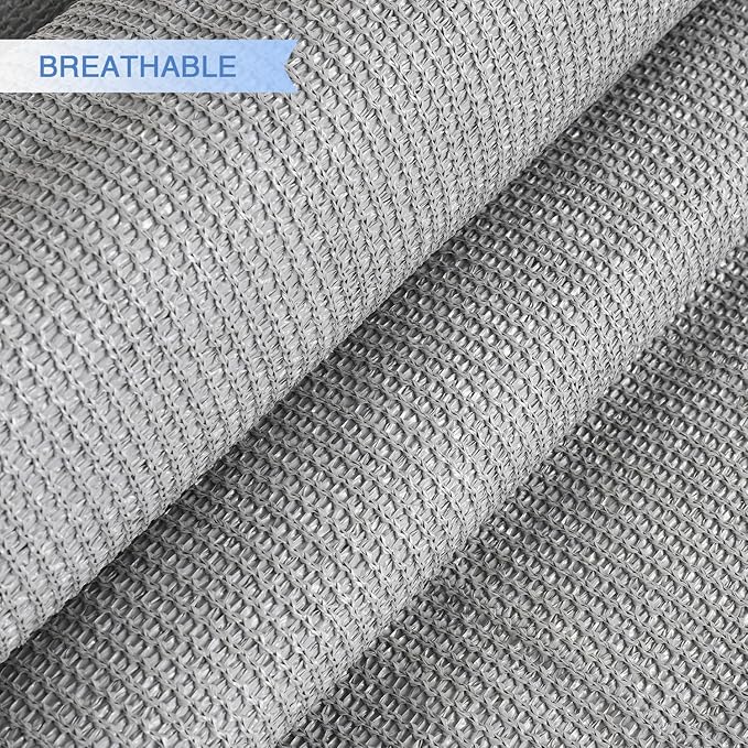 E&K Sunrise 18' x 18' x 18' Sun Shade Sail Triangle Canopy Shade Cover UV Block for Patio Backyard Garden Outdoor (Light Gray)