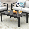 Wisteria Lane Outdoor Furniture Patio Coffee Table, Rectangle Outdoor Coffee Table, All-Weather Patio Metal Coffee Table for Balcony, Garden, Deck, Backyard, Black