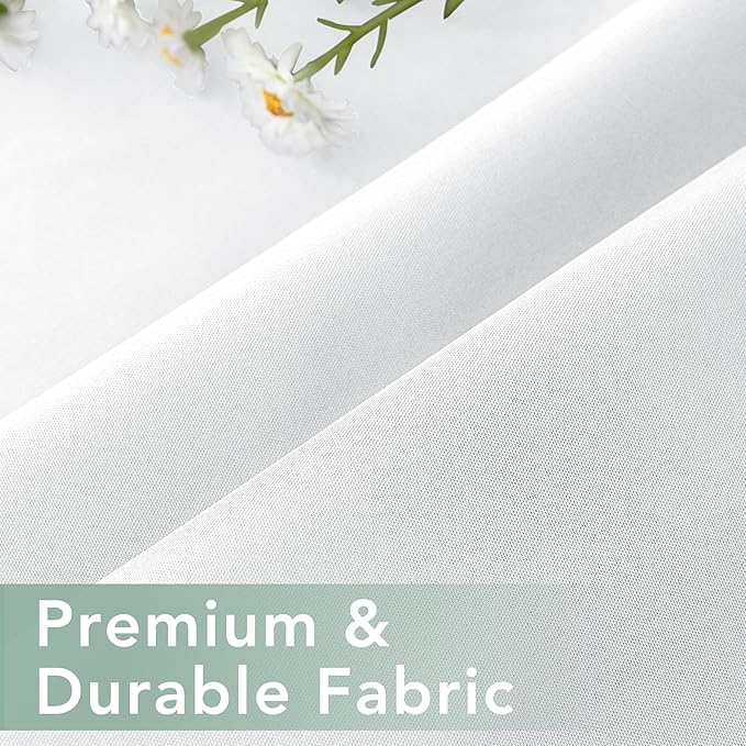Outdoor Curtains for Patio Waterproof 6 Panels - Windproof, Privacy, Weatherproof Outside Drapes for Gazebo Pergola Porch, Grommet Top and Tab Bottom, 54x84 Inch, White