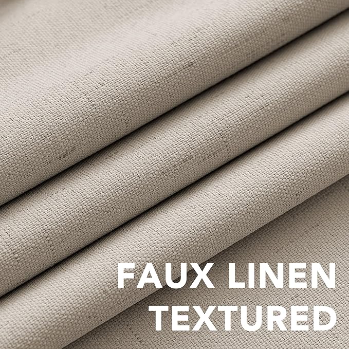 H.VERSAILTEX Blackout Curtains Durable Thick Textured Look 100% Blackout Patio Door Curtain Anti Rust Grommet Extra Wide Sliding Door Curtain Panel, Cobblestone, W100 x L84 inch