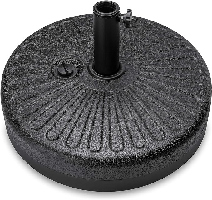 Best Choice Products Fillable Umbrella Base Stand Round Sunburst Plastic Patio Umbrella Base Stand, Pole Holder for Outdoor, Lawn w/ 55lbs Weight Capacity, Adjustment Knob