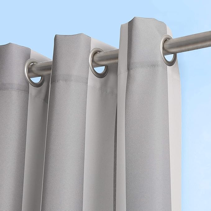 Sun Zero Valencia Cabana Stripe Indoor/Outdoor UV Protectant Energy Efficient Grommet Curtain Panel Pair, 54" x 108, 2-Pack