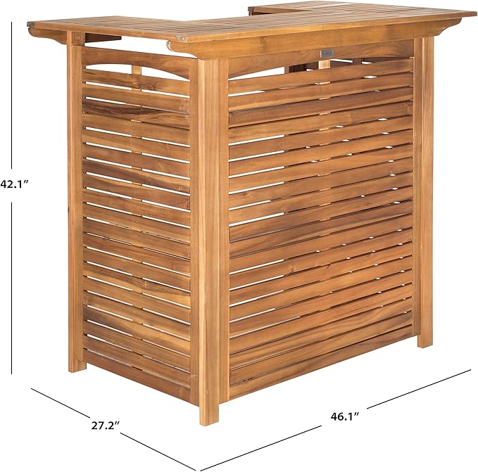 Safavieh Outdoor Collection Monterey Teak Bar Table - Teak Brown
