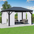 White Outdoor Curtains for Patio Waterproof - 8 Panels Privacy Weatherproof Outside Curtains with Grommets for Pergola, Gazebo, Porch, Cabana, Balcony, 54 x 95 Inch